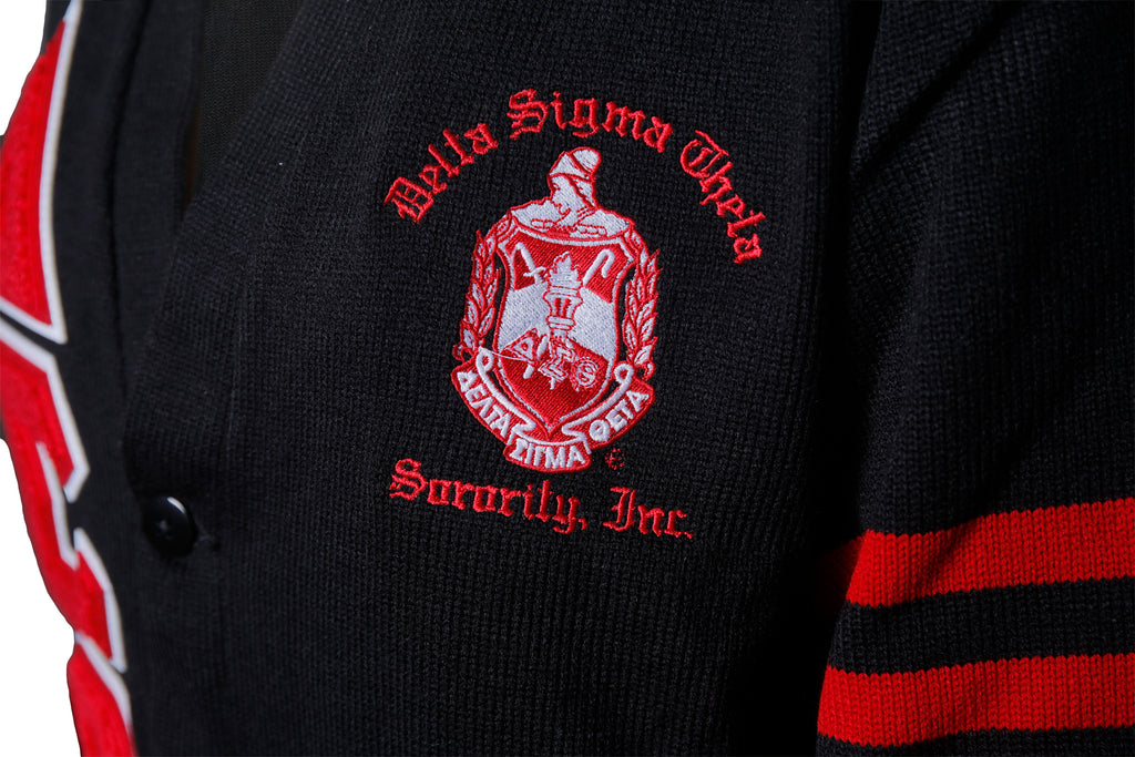 Delta Sigma Theta Black Classic Varsity Old School Sweater