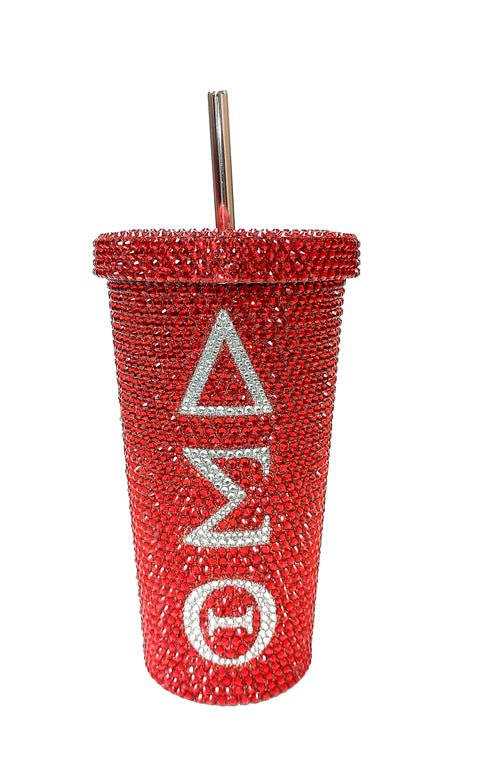 Delta Bling Tumblers with Lid & Straw