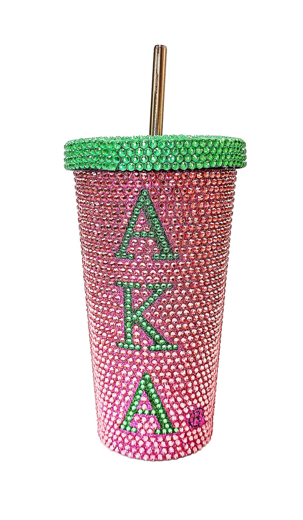 AKA Bling Tumblers with Lid & Straw