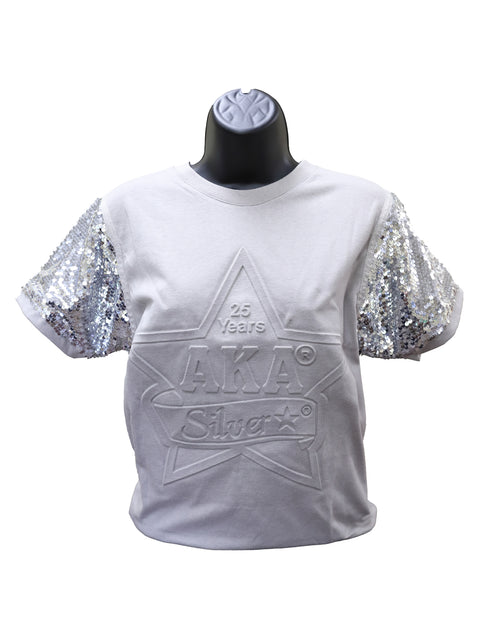 AKA Silver Star Shirt with Sequin Sleeves