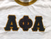 Alpha Ringer Shirt with Chenille Letters