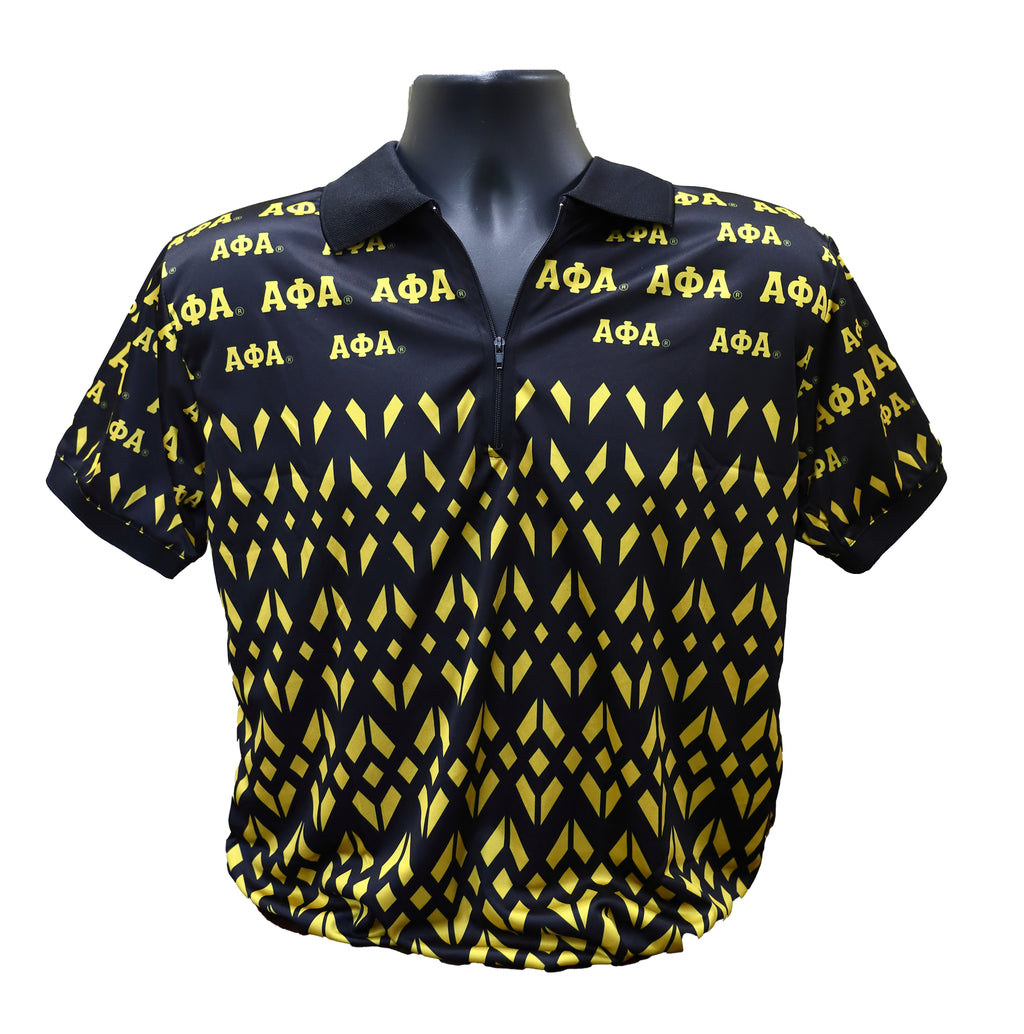 Alpha Zipper Polo - Mosiac Print