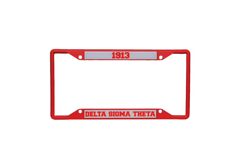 Delta Red Metal License Frame
