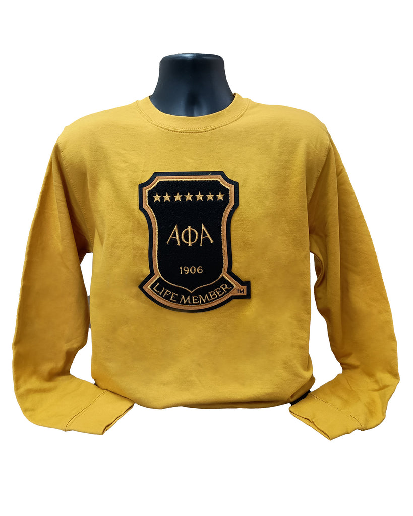 Old Gold Life Member Chenille Patch Sweatshirt