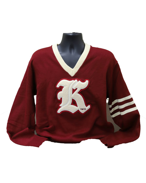 Kappa Alpha Psi Krimson Vneck Sweater with Chenille K