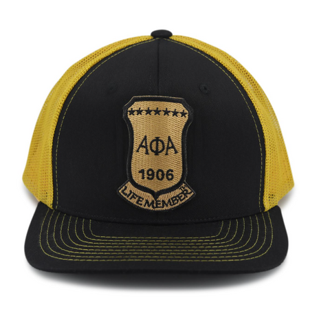 Black and Gold Life Member Mesh Hat