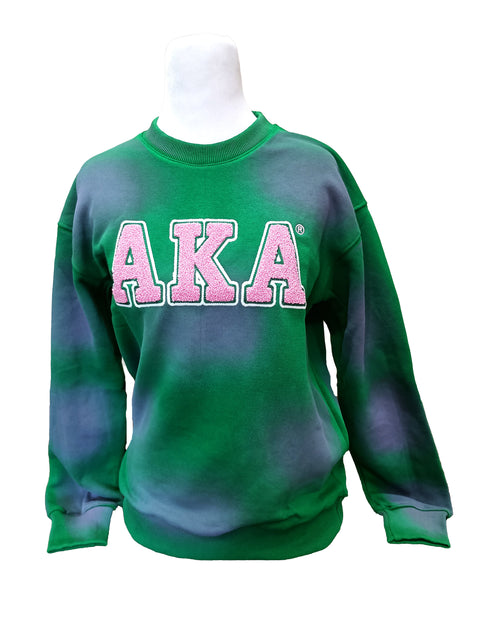 AKA Distressed Sweatshirt with Chenille