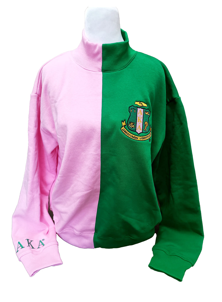 AKA Two Tone Mock Turtle neck with Chenille