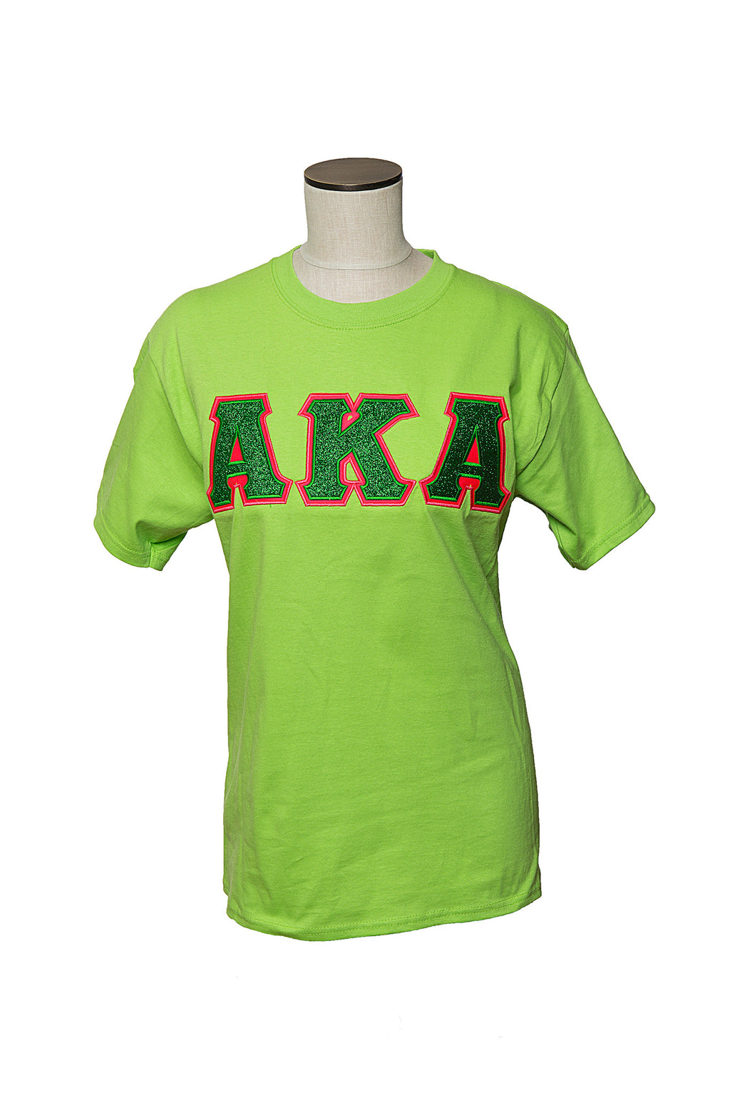 AKA Green Glitter flake Applique shirt