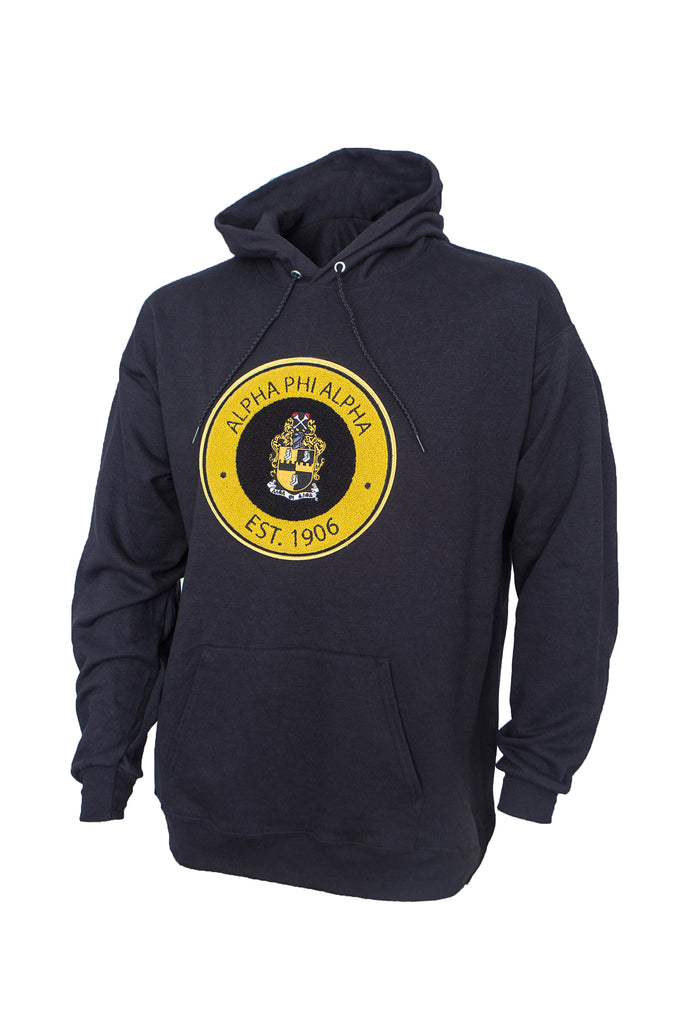 Alpha Hoodie with Round Chenille Patch