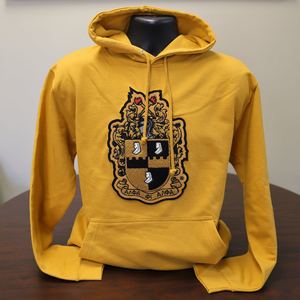 Old Gold Alpha Hoodie with Old School Chenille Crest