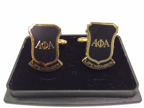 Alpha Phi Alpha Life Member Black Cufflinks
