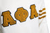 Alpha White V-neck Sweater with Chenille Letters
