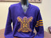 Omega Purple Vneck Sweater with Original Shield