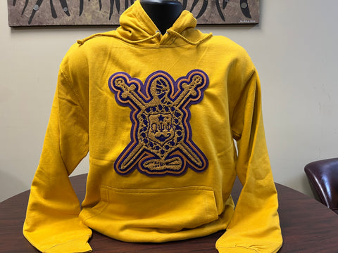 Omega Old Gold Hoodie with Original Shield