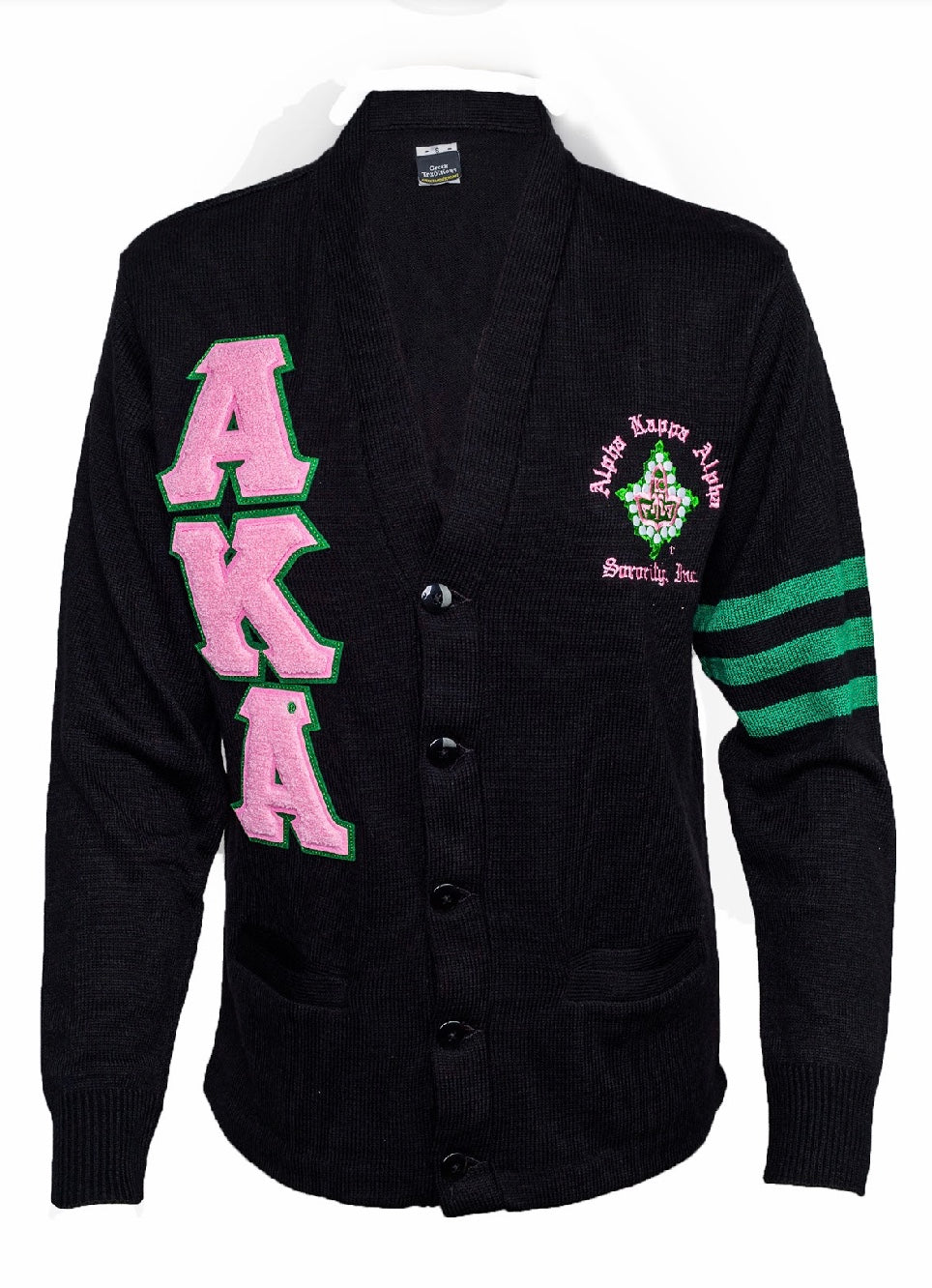 Alpha Sorority Aka Cable Knit Sweater AKA Black Cardigan Sweater