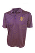 Omega Purple and Old Gold Stripe Dri Fit Polo