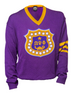 Omega Purple Vneck Sweater with Original Shield Chenille