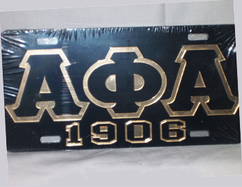 Alpha Phi Alpha-1906 Black License Plate